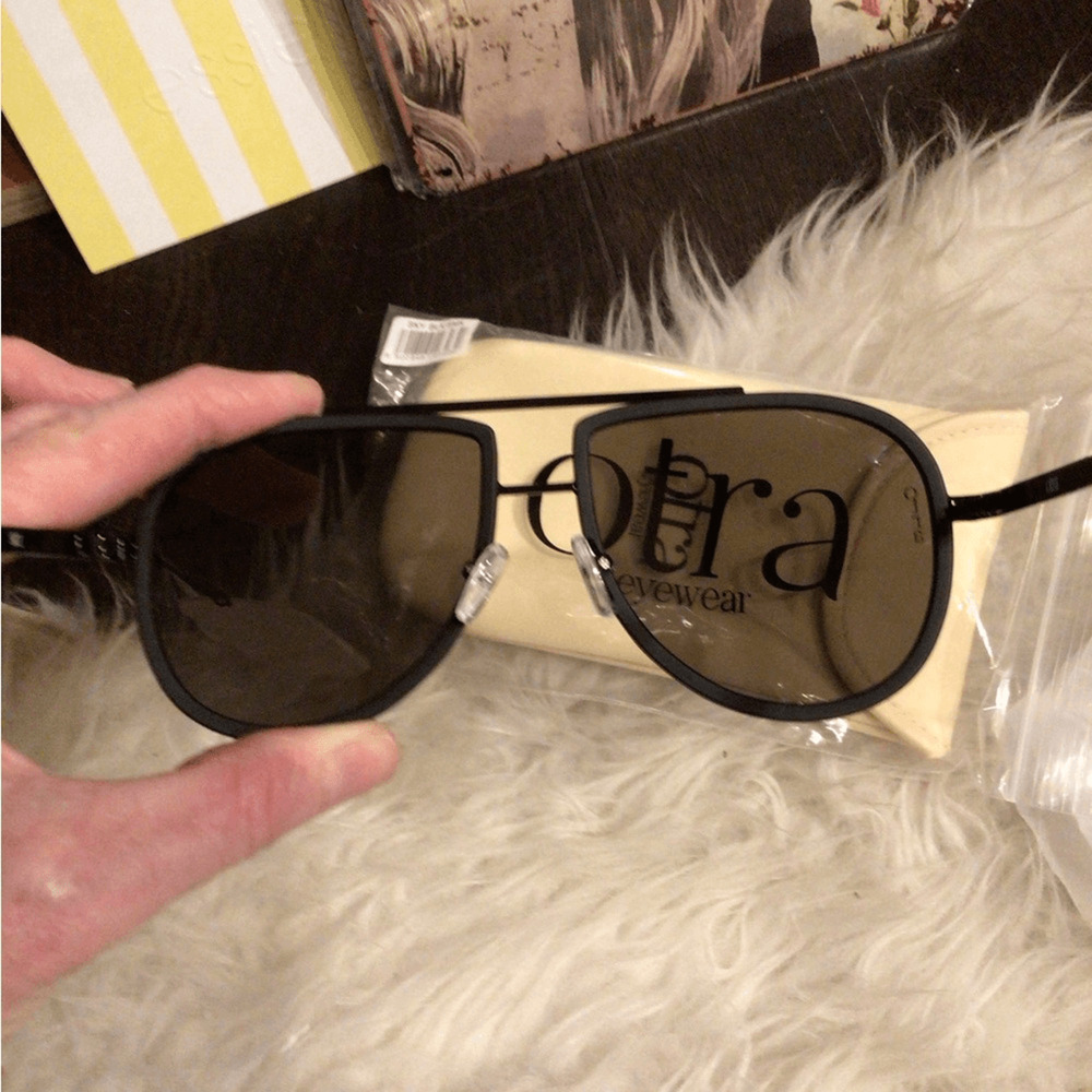 NEW! OTRA aviator black matte Stylish Black Sunglasses - Picture 5 of 6